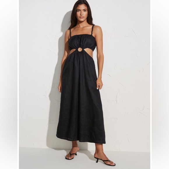 knee length dresses for ladies Faithfull | Women's Fleuri Midi Dress Black - Final Sale